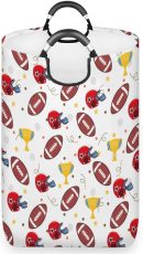 Collapsible Laundry Basket American Football Helmet,Laundry Hamper with Handle,Waterproof Foldable Dirty Cloth Toy Organizer for Laundry Room Living Room Bedroom Colleage Dorm