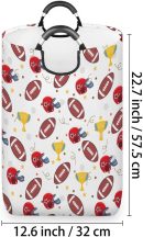 Collapsible Laundry Basket American Football Helmet,Laundry Hamper with Handle,Waterproof Foldable Dirty Cloth Toy Organizer for Laundry Room Living Room Bedroom Colleage Dorm