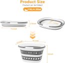 Compact 4.2 Gallon (16L) Collapsible Laundry Basket - Small Size with Handle - Foldable Pop-up Storage Container - Space-Saving Portable Hamper for Sorting Clothes(1,Gray)