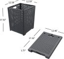 1-Pack 42 L Plastic Collapsible Laundry Basket, Gray Folding Laundry Hamper