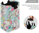 Large Storage Basket Collapsible Organizer Bin Laundry Hamper for Nursery Clothes Toys, Horse and Flower