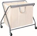 160L Collapsible Laundry Hamper with Wheels, Rolling Laundry Basket, Heavy Duty Laundry Sorter with Removable Bag, Folding X Frame Laundry Organizer Cart for Easy to Store, 3 Section