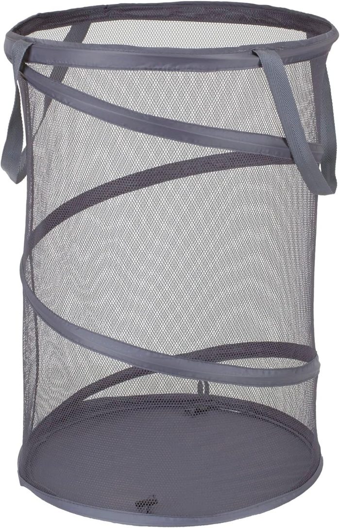 2027-1 Pop-Up Collapsible Mesh Laundry Hamper | Charcoal