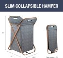 Collapsible Laundry Hamper X-Frame Laundry Basket - Heather Gray 71L / 18 Gal - Space Saving Storage Container Organizer Stylish Home Decor