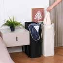 Slim Laundry Basket, Narrow Laundry Hamper with Handles, Collapsible Dirty Clothes Hamper, Tall Laundry Bin for Laundry Room, Dorm and Bedroom, 12.7 Gallons(48L) Beige