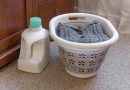 Collapsible Laundry Basket | Features Simple Pop-Open & Collapse-Down Design | Waterproof for Easy Clean-Up | Measures 14.5” x 19.75” x 2.5”/10” Collapsed/Expanded, Taupe & White (51951)